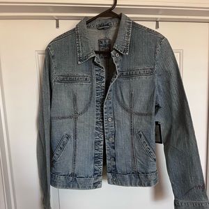 90S MARITHE FRANCOIS GIRBAUD JACKET  INDIGO DENIM VINTAGE  JEAN TRUCKER STYLE